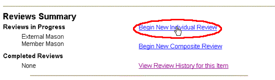 Begin New Individual Review